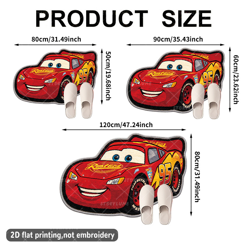 TEMU 2d Flat, 250-j, Cars 95 Sports Car Irregular Mat, Welcome Mat, Suitable For Living Room Bedroom Room Kitchen Closet Carpet, Courtyard Carpet,