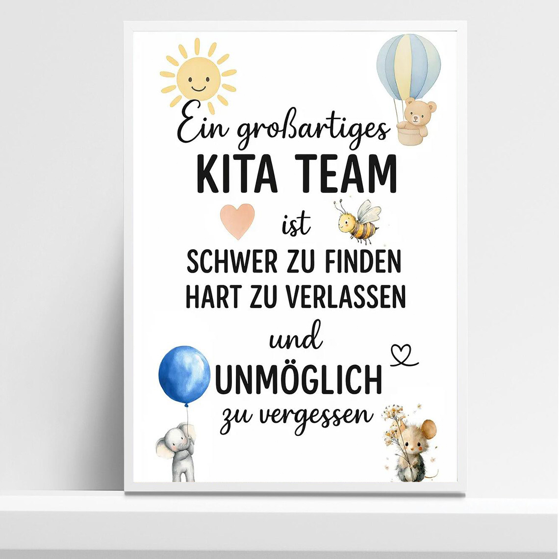 E-shop 2D Flach, 2D Flach, Ein Abschieds-Poster aus einem deutschen Kindergarten, für die Raumdekoration
