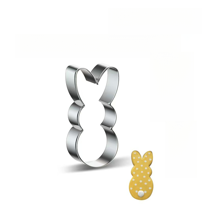 TEMU 1pc Easter Bunny Cookie Cutter – Sharp And Safe Stainless Steel Baking Tool – Sandwiches, Pancakes, Fruits, And Crafts, Stainless Steel Cookie