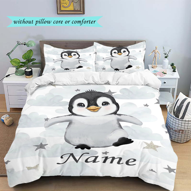 

Custom Name Set - Soft Cover & Pillowcases, Fade-resistant, For Bedroom Decor (1 Cover + 2 Pillowcases, No Insert), Gift