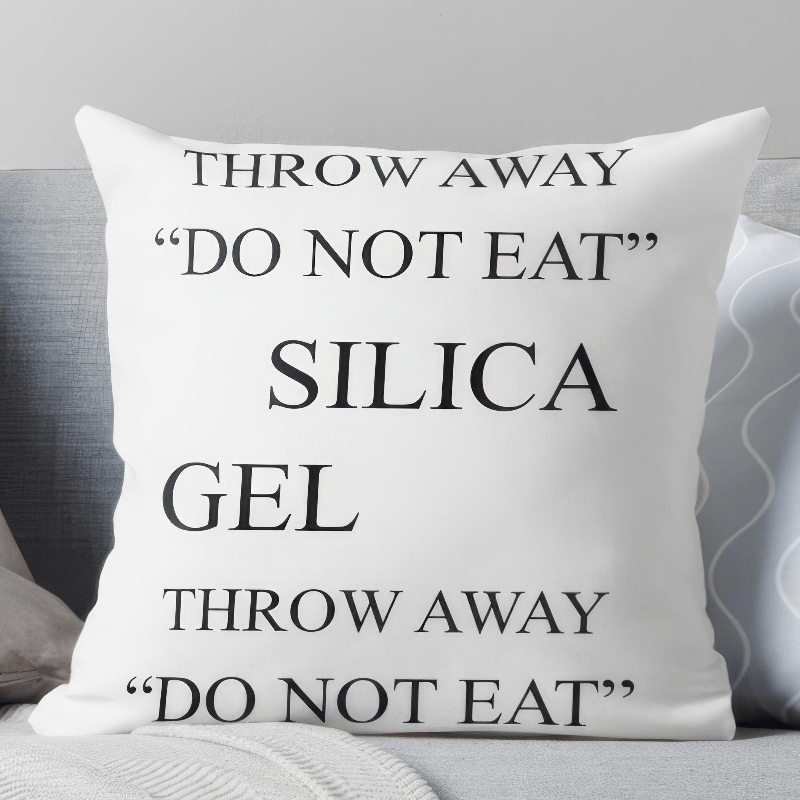 TEMU 1pc 18x18 Inch Reversible Pillowcase - Featuring Retro Humorous "do Not Eat" Print, Soft, Zipper Closure, Machine Washable Home Decor Cushion