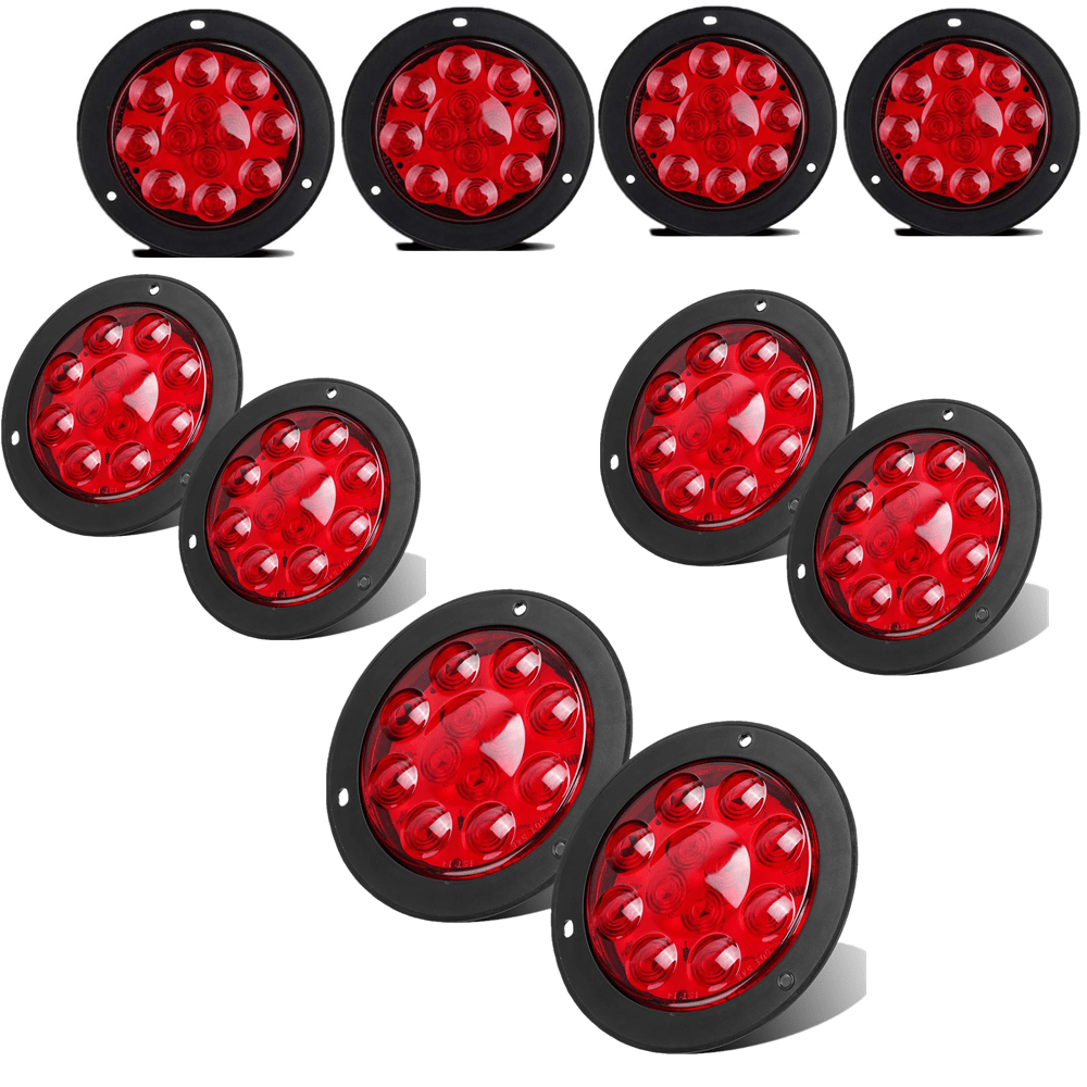 TEMU 10pcs 4" Round Led Lights For - 16 Leds, 12v/24v, Hard Wired Or Socket Powered