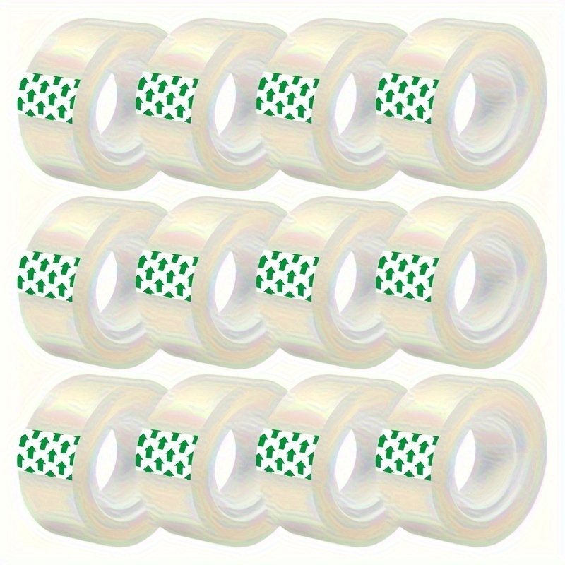 

12pcs Waterproof Transparent Pe Tape Refills, 3/4 Inch - Ideal For Office, School, Home, Packaging, Crafts & Sewing - Adheres To Plastic