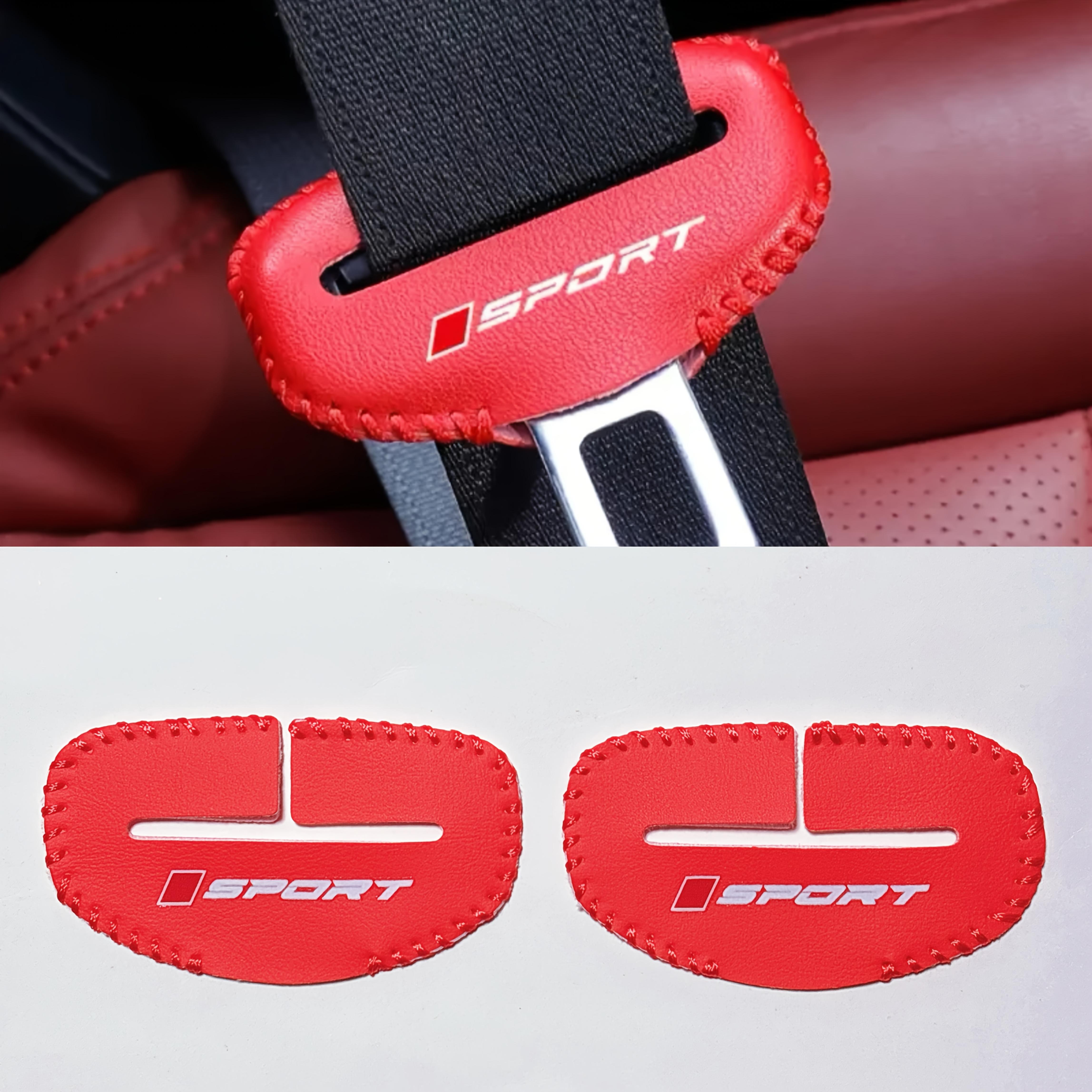 TEMU 2pcs Heavy-duty Car Seat Belt Covers Compatible For Lap Belts & 5-point Harness Systems, Buckles With Noise & Scratch, Red/black Suitable For