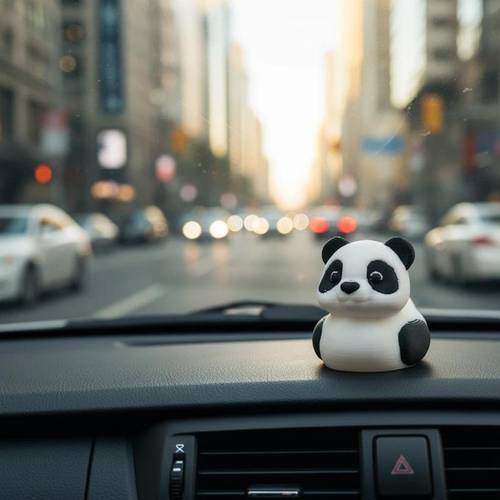 collectible figurines cute panda duck plastic figurine adorable panda bear duck ornament collectible for car accessory room desk durable plastic animal statuevalentine carnival easter wedding gift