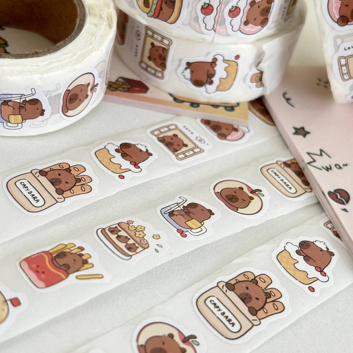 500pcs Kabibara Curl Stickers Suitable for Laptops, Scrapbooks, Phones, Skateboards, and Guitars, High Quality DIY Decorative Holiday Gift Cards Cute Stickers