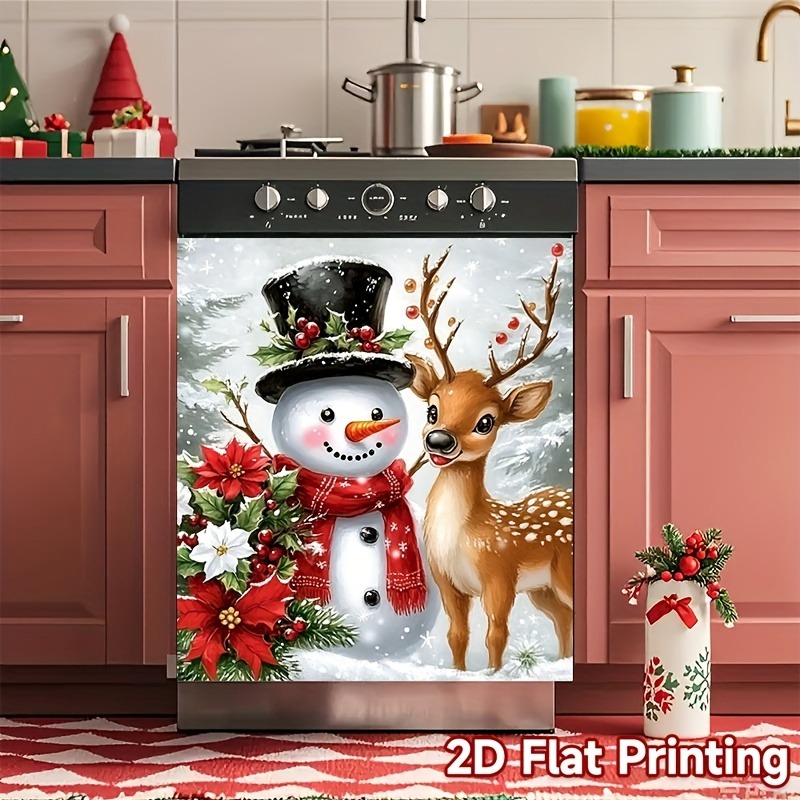 TEMU 2d Flat - With A Christmas Red Sticker For Dishwashers, Refrigerators, Washing Machines, , Gifts For Christmas And All-year Use 2d Flat