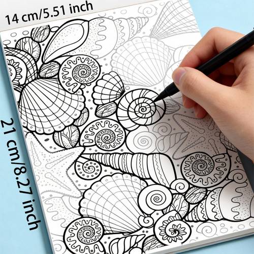 An Adult Stress-relief Line Art Coloring Book, Animal Mandala Coloring Book, High-definition Hand-drawn Doodle Book, Art Copybook, Flip-through Pages, 21x14cm, 24 Pages of High-definition Paper