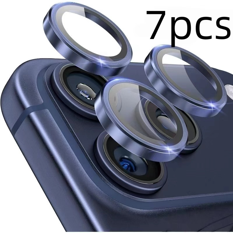 TEMU Película para lente de cámara, paquete de 7, vidrio templado de 9H, antiarañazos, antirreflejos, película para lente para iPhone