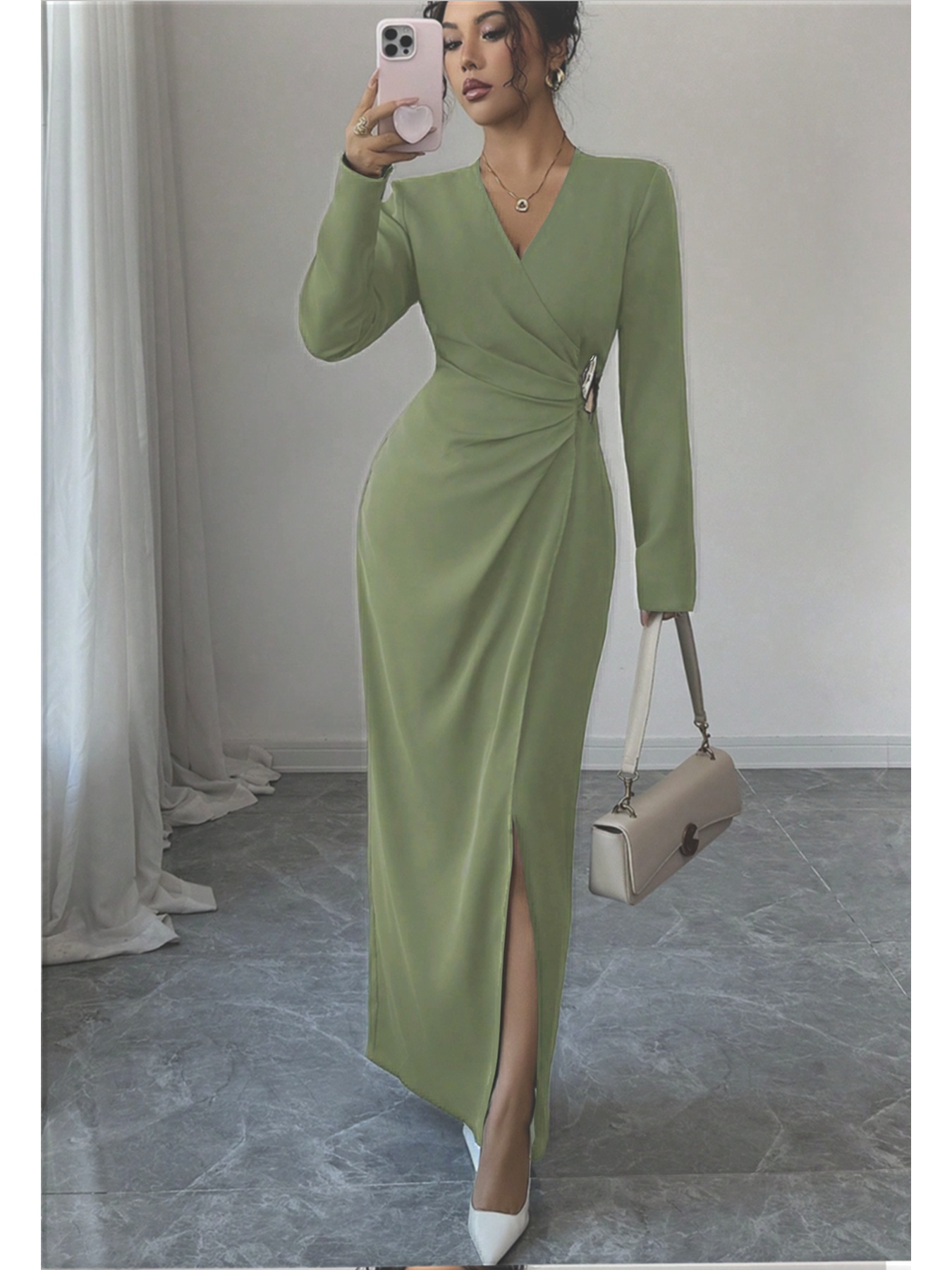 elegant wedding guest dresses with sleeves sold on Temu United States