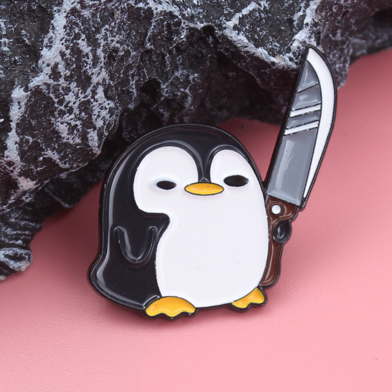 Cute Cartoon Black Penguin Lapel Pin - 'Not Today' Message Enamel Badge For Jackets & Bags