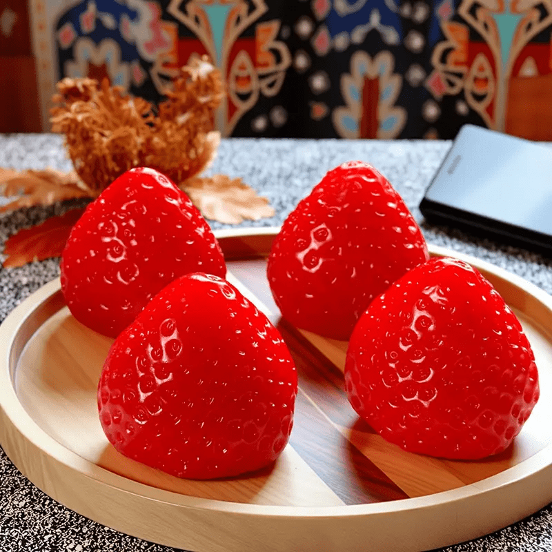 Funny Strawberry-Shaped Stress Relief Squeeze Toy - Perfect for Learning, Working, and Just Because - Ideal Birthday Gift or Party Favor for Colleagues and Friends, Available in Multiple Colors