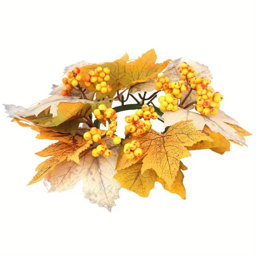 thanksgiving candle rings berries mini fall wreaths candle holders for centerpiece front door decoration