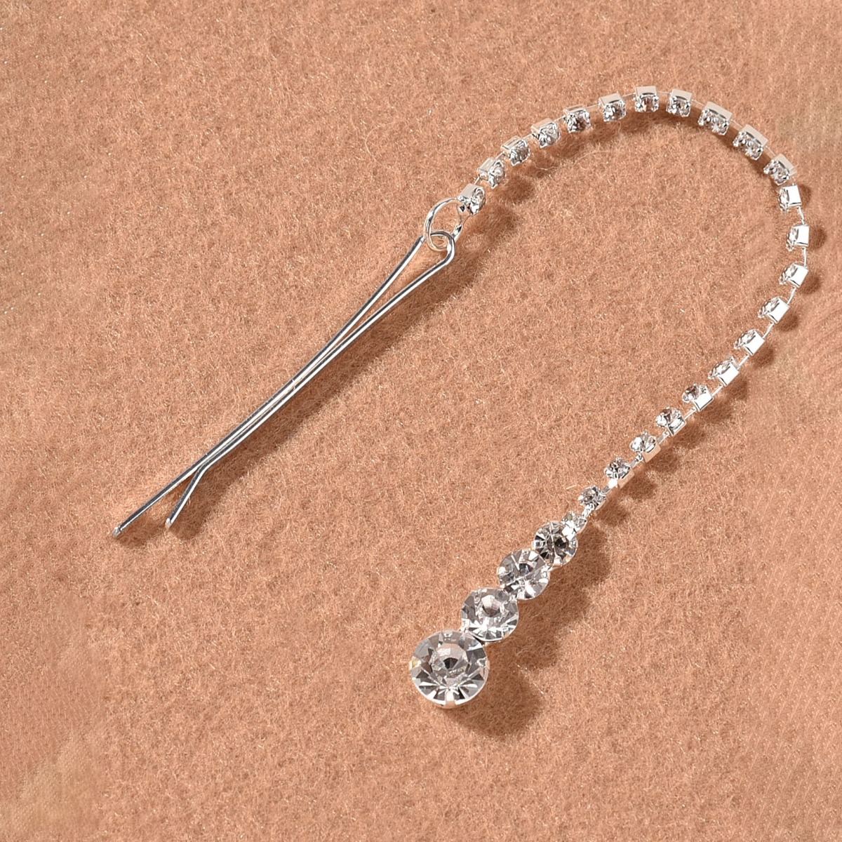 TEMU Elegant Hair Clip With Shiny Pendant- Long Design For Weddings, Bridal And Special Occasions, Perfect For Spring And Summer Events