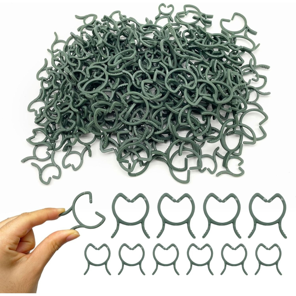 Image of 200pcs Plant Clips Garden Clips Vine Fixing Clips Plant Rings Plant Support Clips For Climbing Plants Stem Vine Tomato Ideal For Securing Plants To Frame Trellis (200pcs)