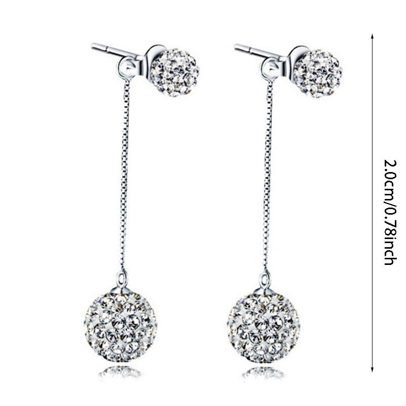 Exquisite Ball Tassel Stud Earrings with Zirconia