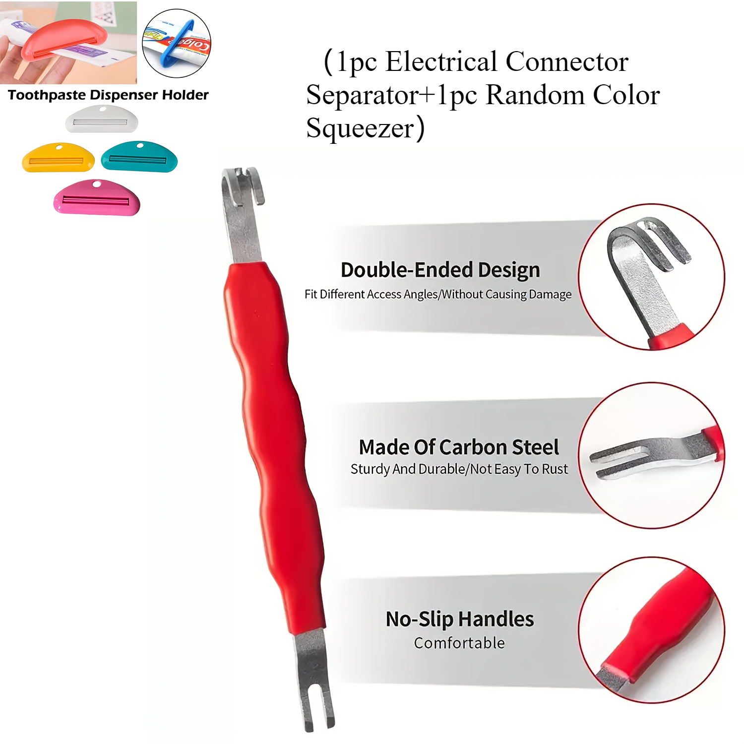 TEMU (1pc Electrical Connector Separator And 1pc Random Color Squeezer), Automotive Wiring Harness Clip Wire Connector Pry Bar, Dual-ended Automotive