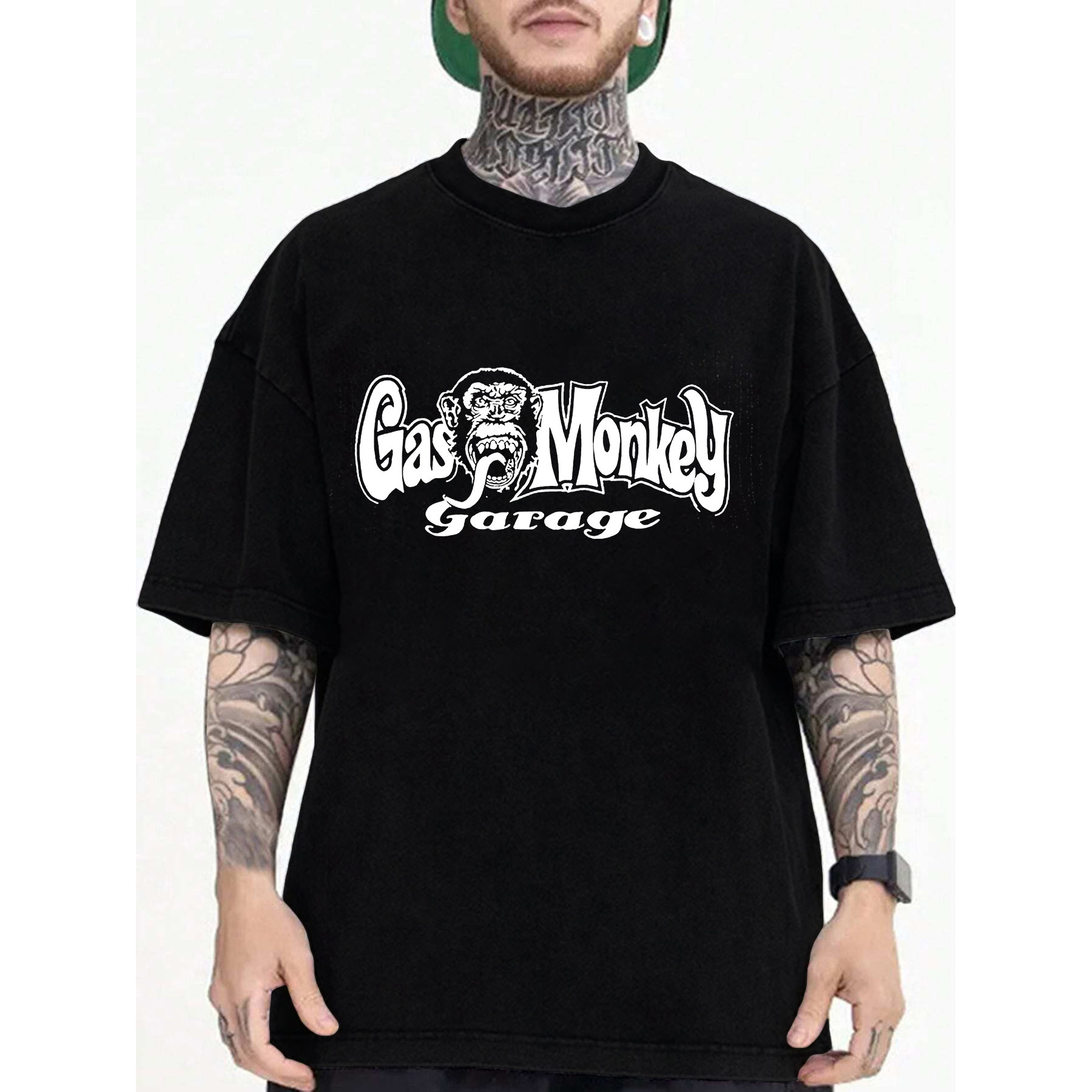 

Men's Casual T-shirt - 100% Polyester, Alphabet Pattern, Crew Neck, Short Sleeve, Loose Fit, Stretch, Knit Fabric, Heat Transfer For