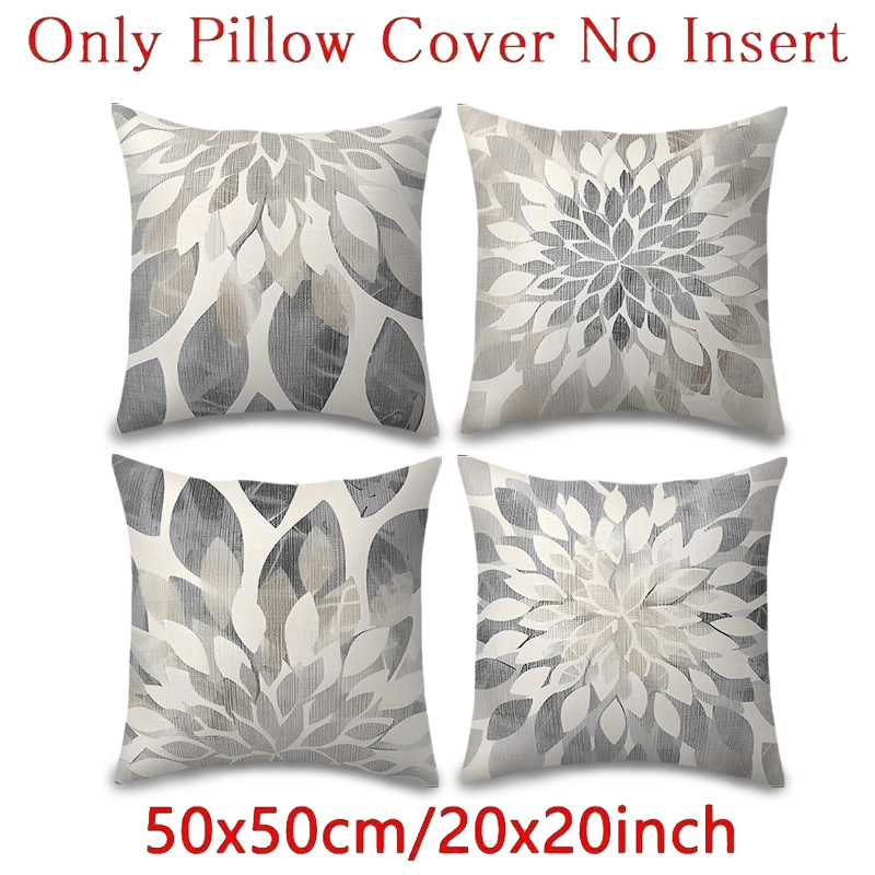 TEMU 4pcs Pillowcase Sofa Boho Summer Leaves Monochrome Fathers Day Office Pillow Abstract Comfortable Autumn Winter Living Room Gothic Pillow Slip