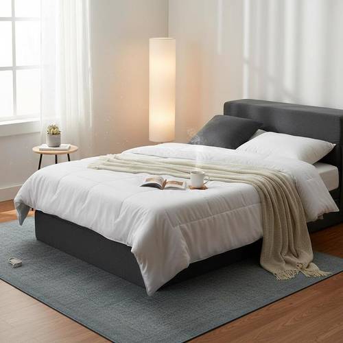 3 in 1 folding sofa bed with 2 cushions washable cover convertible sleeper chair made of 25d memory foam sofa room bedroom dark grey single bed