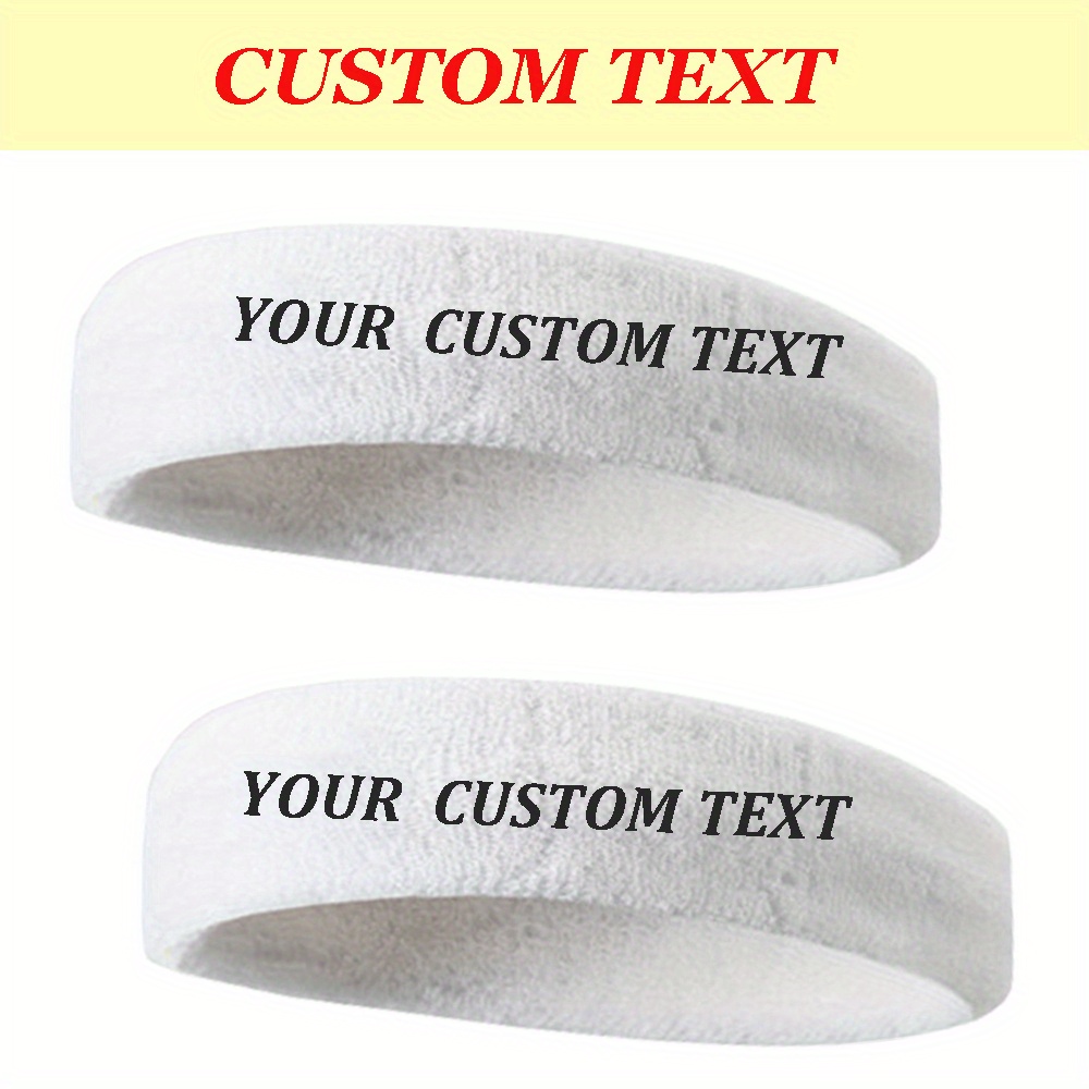 TEMU 2pcs Personalized Custom Men's And Women's Universal Hair Rings Sweat Bands - Suitable For Tennis, Basketball, Running, Gyms And Sports -