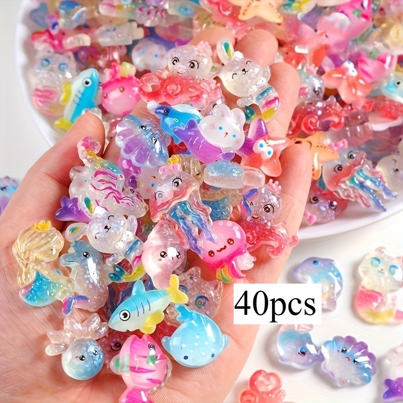 TEMU 40pcs Cute Marine Animal Ornaments Bonsai Decorations, Suitable For Decorating Birthday Party Gifts, Christmas Gifts, And Diy Handmade Crafts,