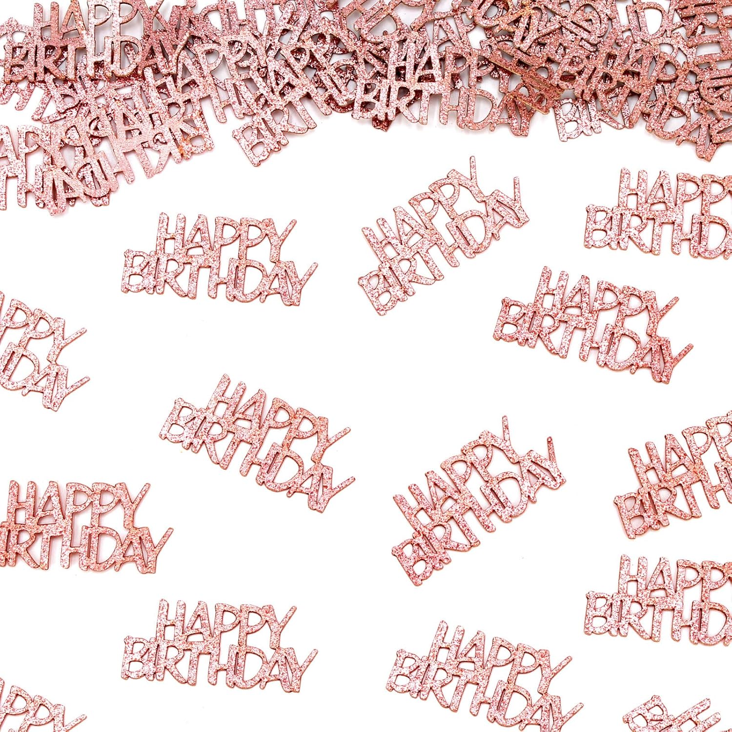 Image of 90pcs Rose Golden Happy Birthday Confetti For Tables Glitter Birthday Party Decorations Table Scatters For Girls/adult Women Party Supplies