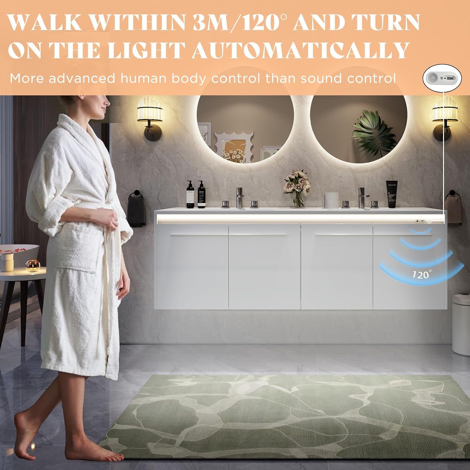 led floating bathroom double vanity with sink combo modern high gloss wall mounted bathroom storage cabinet with 3 hole sink metal handles soft closing doors Product details 6