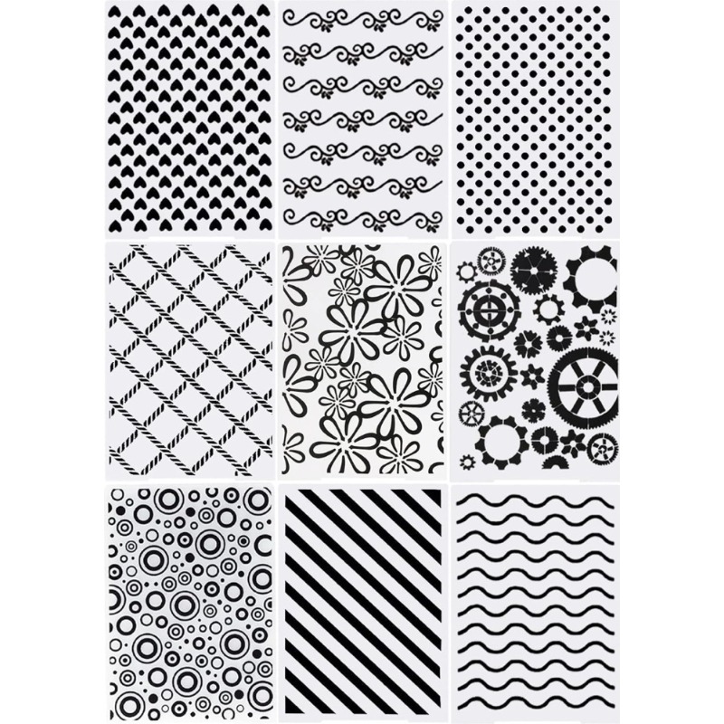 TEMU 9pcs Embossing Folders , Clear Plastic Embossing Template For Card Making, Scrapbooking, Photo Album, Diy Paper Craft & Art Projects