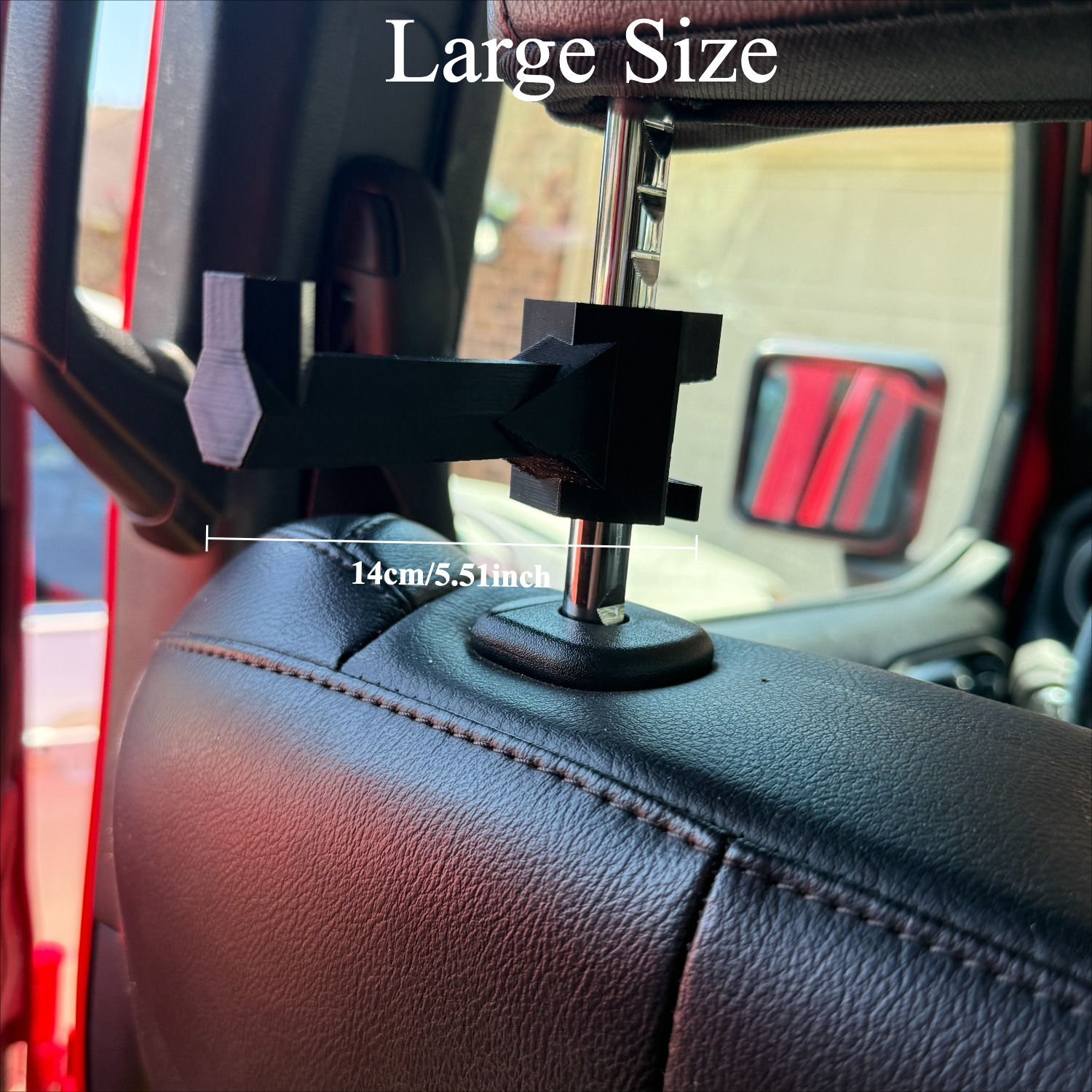 TEMU Car Headrest Bow Buddy Hanger - Heavy-duty Bow & Bow Case Holder, Adjustable Two-size Twist-on Bracket For Hunting Gear, Vehicle Bow Storage (fits Suvs, Trucks,) - Bowhunting Accessory