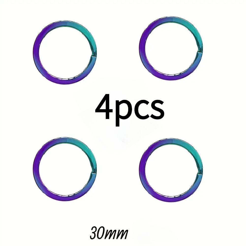 Image of 4 Colorful Color Aluminum Keychains, Flat Key Chain Collection, , Keychains For Home And Car Keys, Perfect For Men, Ideal For 's Day, Easter And Mardi Gras