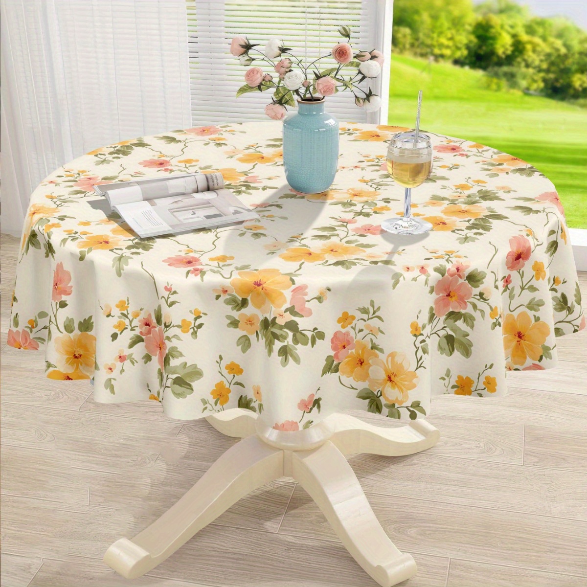 eine stilvolle frühlings tischdecke eine runde