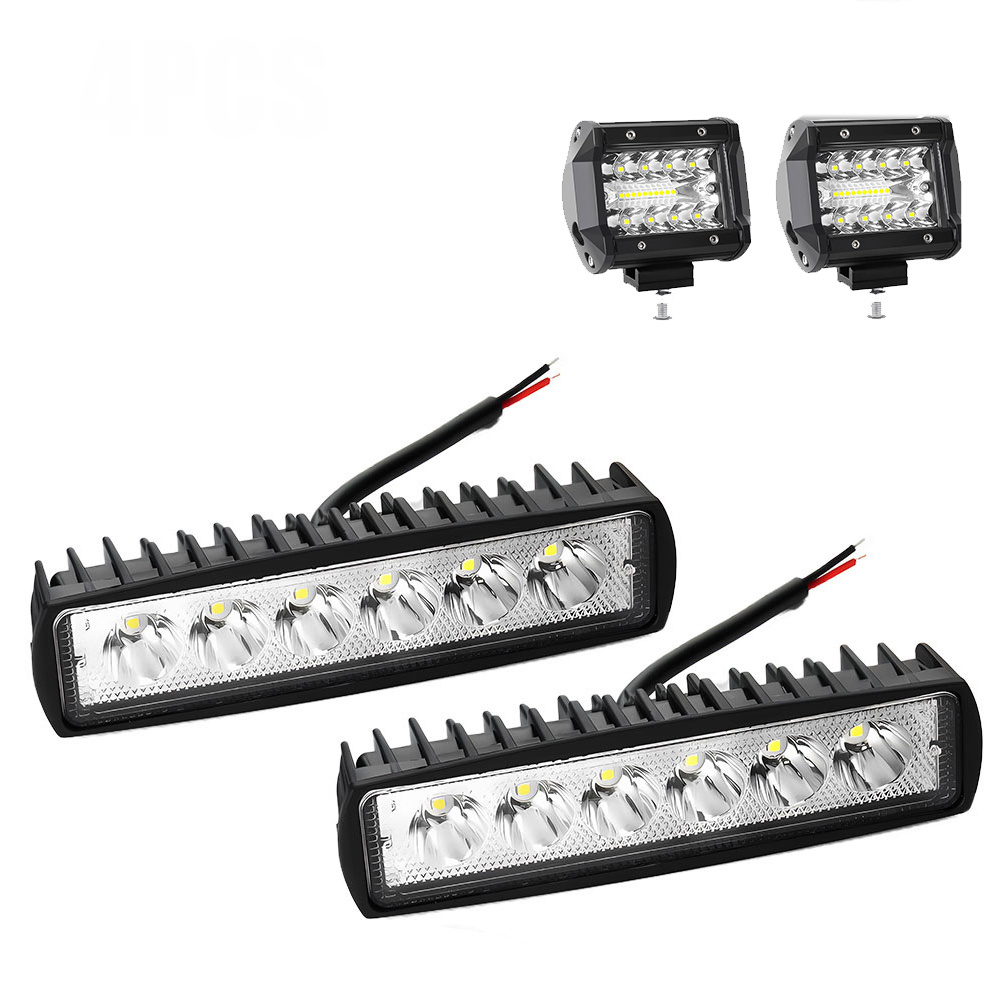 TEMU 4pcs Led Light Bar Kit, 2 X 6 Inch And Inch Led Lights Sequential Indicator Light, 12-24v For Off-road Ute Trailer Truck, Without Battery