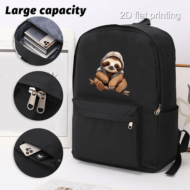 hooded sloth backpack laptop large capacity Temu United Kingdom