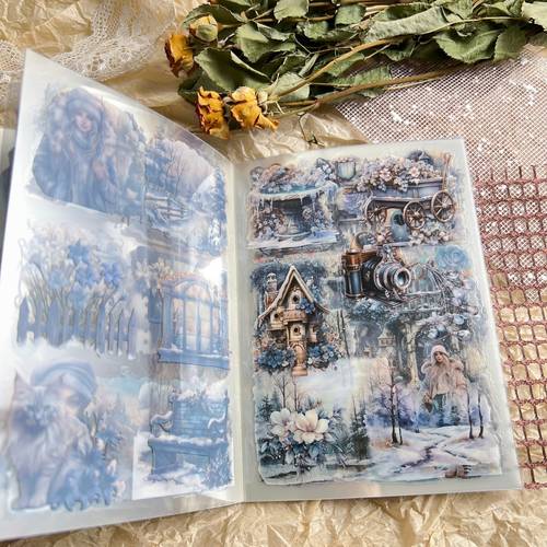 20 hojas de libros de pegatinas vintage pet - suministros y manualidades retro para , scrapbooking y proyectos diy, acabado mate, autoadhesivo, formas irregulares, multicolor, colección de pegatinas creativas para planificadores, suministros de scrapbooking | colección de pegatinas vintage | pegatinas con acabado mate, suministros de scrapbooking
