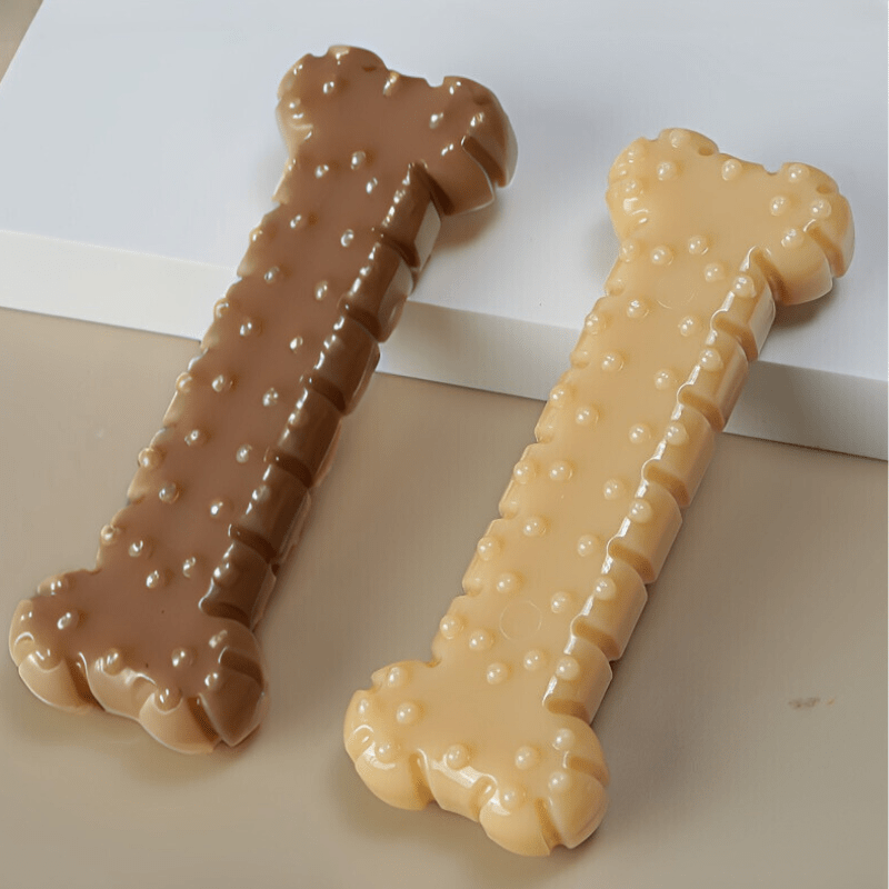 TEMU 1pc Peanut Butter Flavored Dog Chew Bone Toy - Durable Nylon Material, All Breeds & Sizes, Natural Peanut Butter Flavor, Safe For Teeth Cleaning