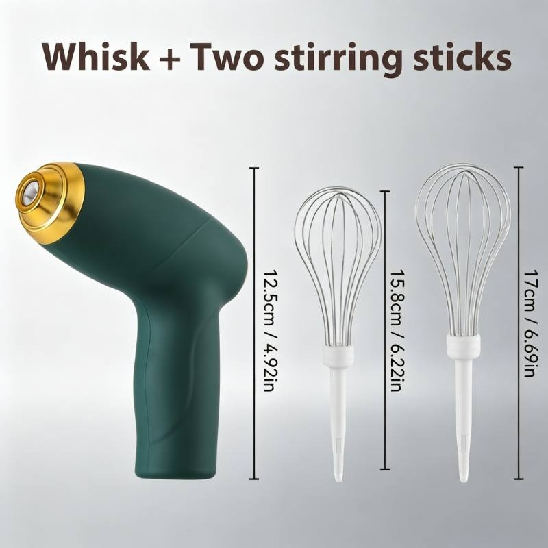 TEMU Handheld Electric Egg Beater, New Electric Mixer With 600mah Large Capacity And Three-speed Settings, Usb Rechargeable With Dual Beater Heads.