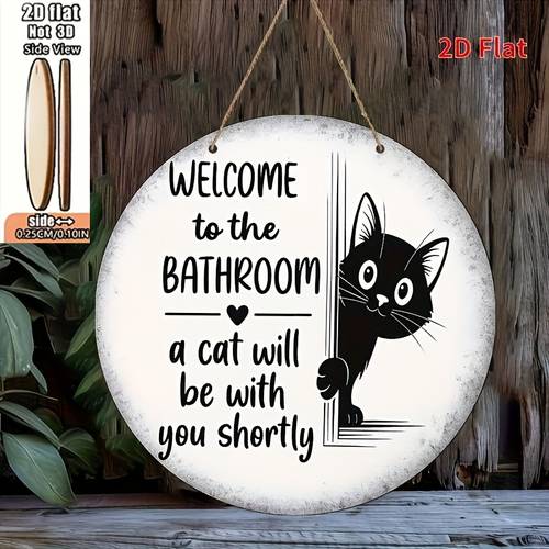 2d flat 2d plane a wooden wall decoration in 2 suitable for bathrooms featuring a fun black with the words welcome to the bathroom decorating bedrooms cafes