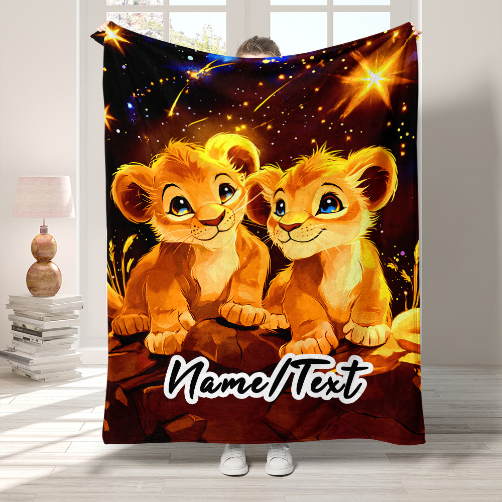 

Couverture en Flanelle à Imprimé Lion Personnalisée - Douce & Chaude, Parfaite pour Canapé, Lit, Voyage | de Cadeau Unique pour Noël, Pâques, Halloween