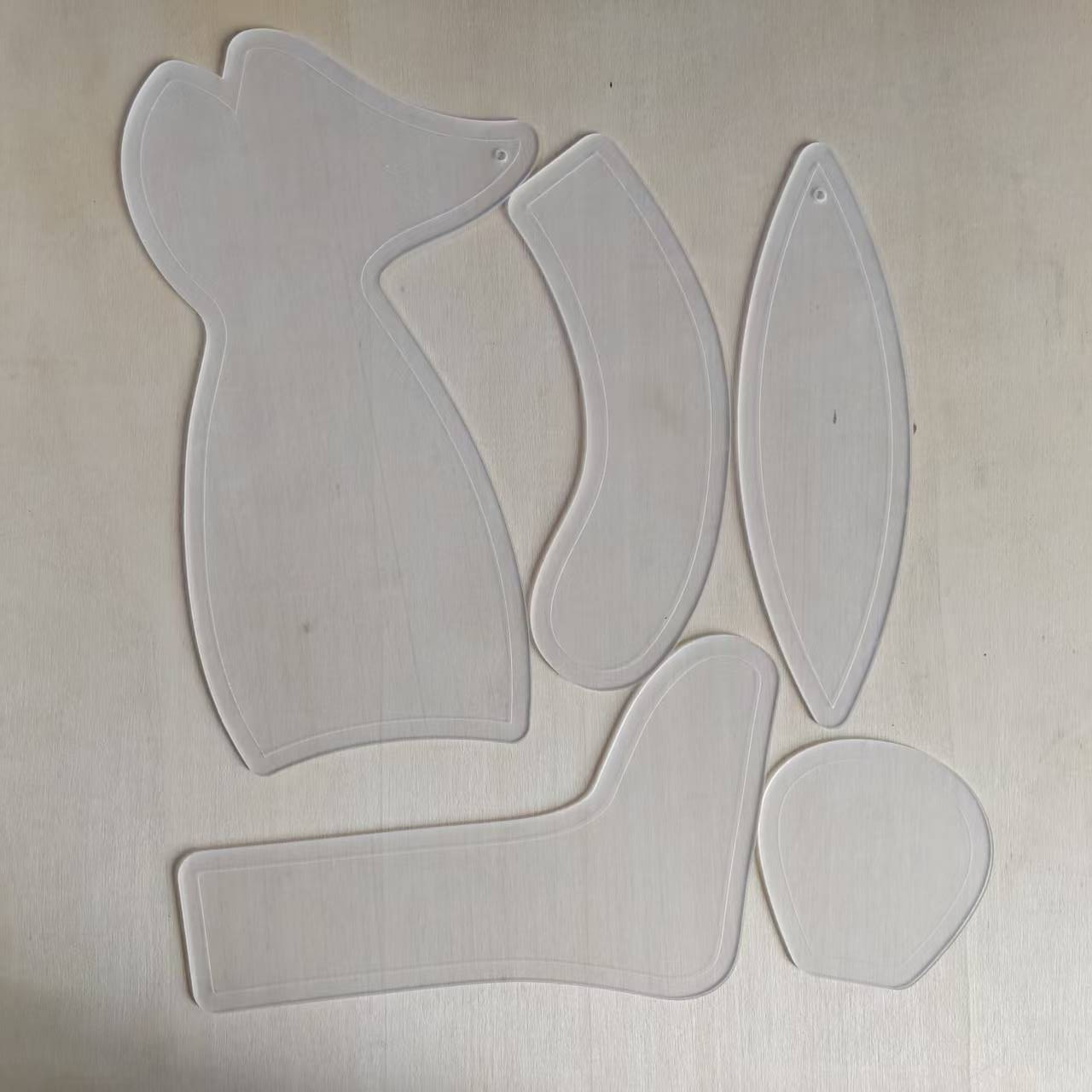 5pcs/set Minimalist Mouse Acrylic Quilting And Sewing Template - Transparent Craft Stencil For Quilting, Sewing Projects, Quilting Patterns, Quilting Tools