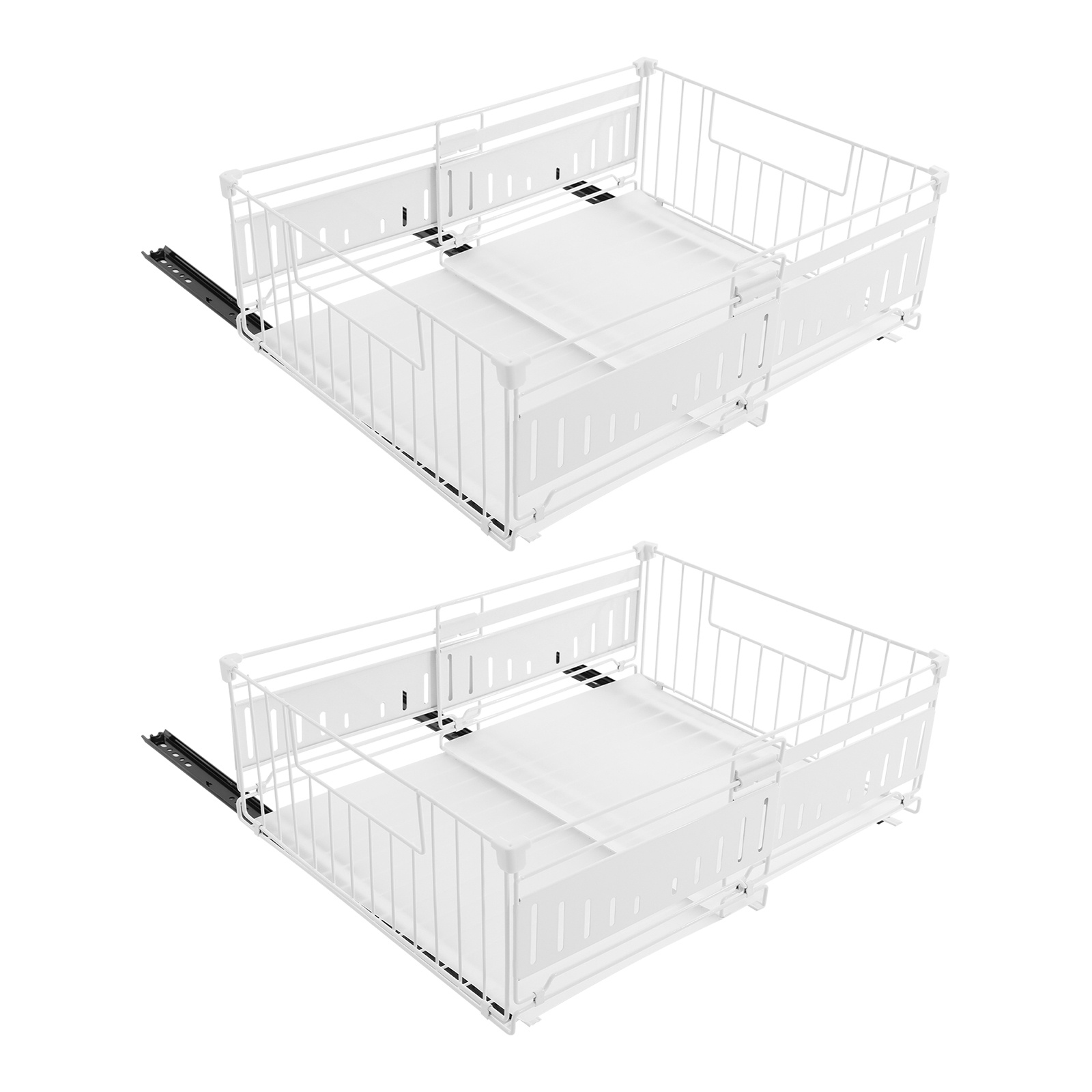 2pcs Pull-out Storage, Telescopic Drawer, Extendable Drawer Storage Shelves For Kitchen Cabinets, Pull-out Cabinet Organizer For Kitchen