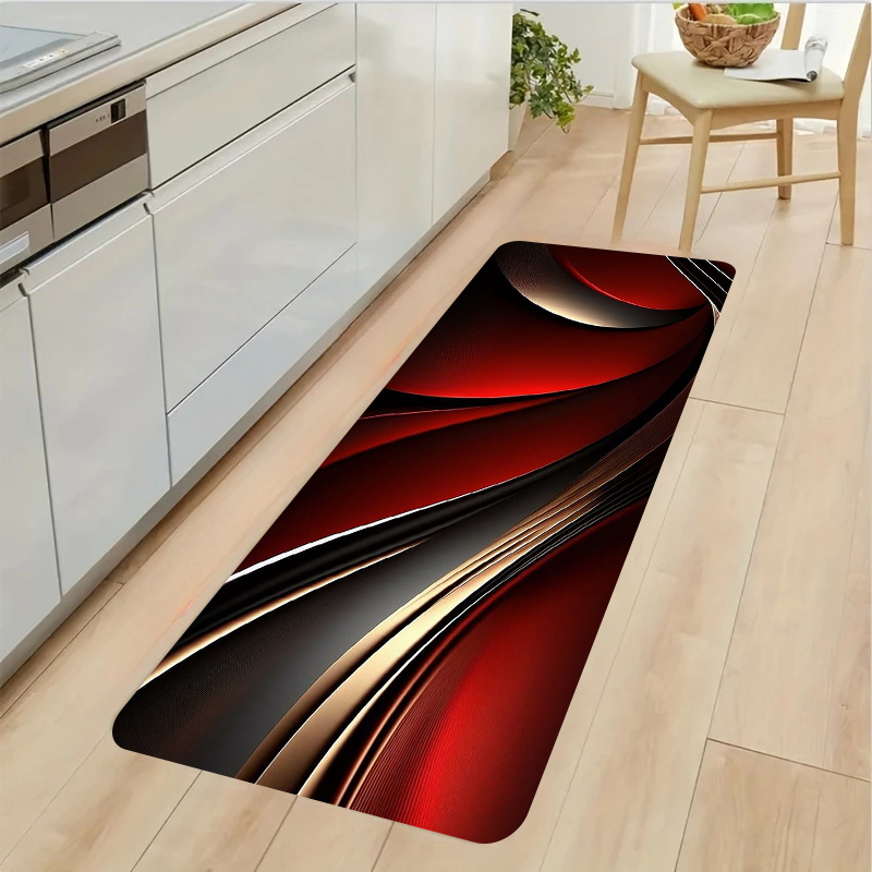 TEMU Thick 1.1cm Kitchen Floor Mat, Simple Pattern Balcony Polyester Floor Mat Thickened Wear-resistant Suitable For Room Porch Balcony And Home
