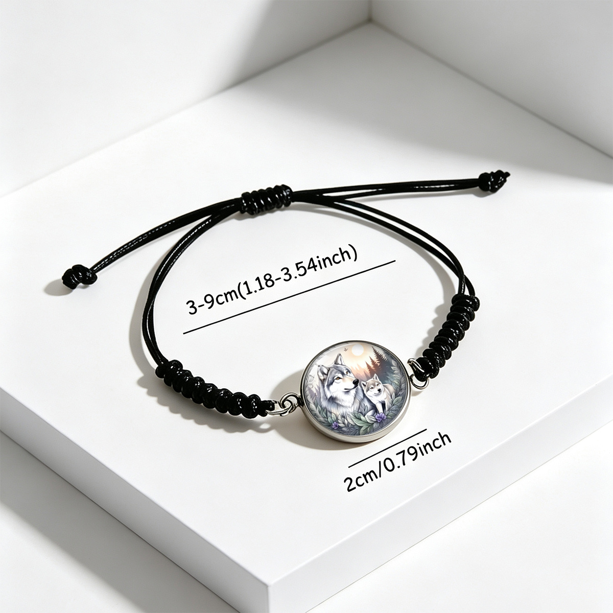 Natural Forest Sunlight Wolf Adjustable Bracelet, Unisex Gift