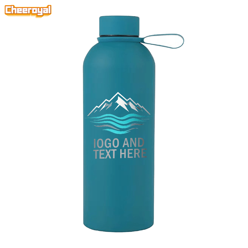 TEMU Botella de agua personalizada de 1 pieza, vaso térmico aislado de 17 oz, se puede imprimir con imágenes y logotipos | Botella deportiva
