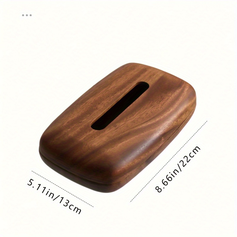 walnut tissue box modern minimalist rectangular design with easy replace lid polished   vintage style storage box for desktop bathroom office nightstand decor bathroom decor sleek     wood home decor contemporary decor durable wood decorative organizer   Product details 3