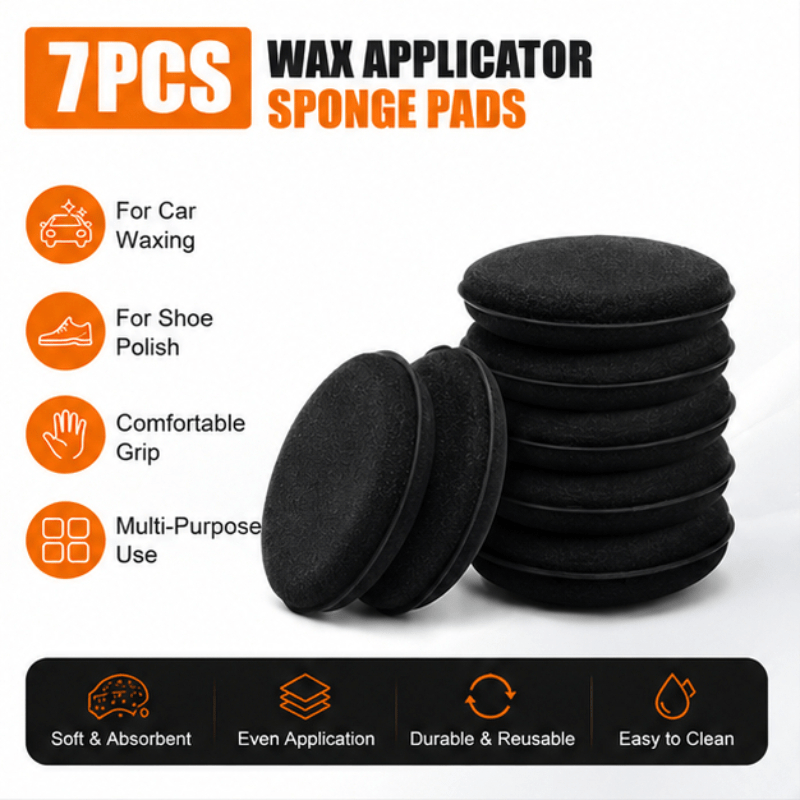 TEMU 22pcs11pcs9pcs7pcs Car Wax Applicator Pad High-density Polyurethane Foam Sponge For Vehicle Detailing, Car Polishing And Shoe Cleaning Cleaning