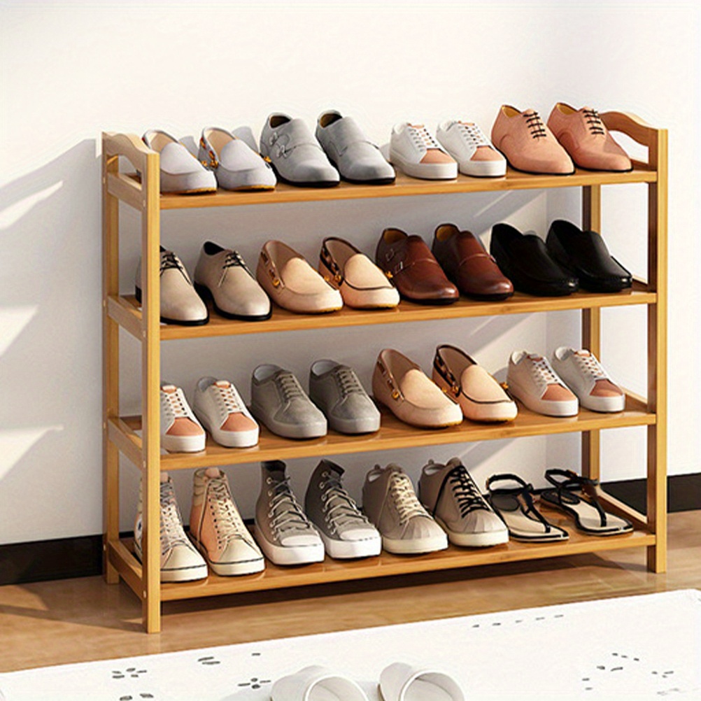 TEMU High Quality Multi-tier Bamboo Freestanding Shoe & Boot Organiser (4/ 5/ 6 Tiers) - Sturdy, Durable And Space-saving Home And Dorm Storage