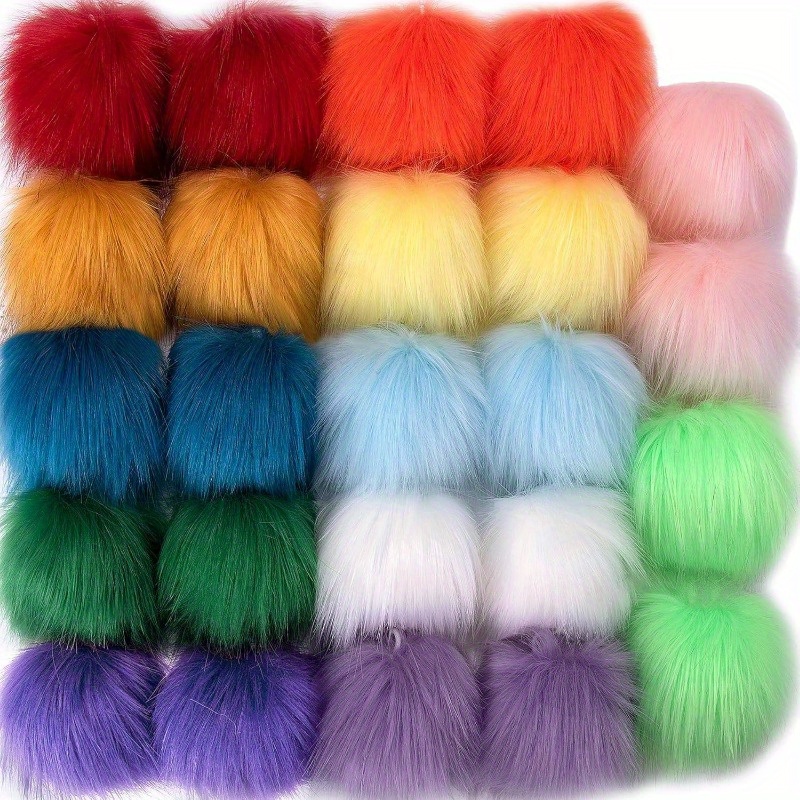 

24- Fur Pom , 12 , 2pcs , Fluffy Diy Crafts, For , Scarves, Gloves, , Mixed , Art Supplies For Knitting & Crochet