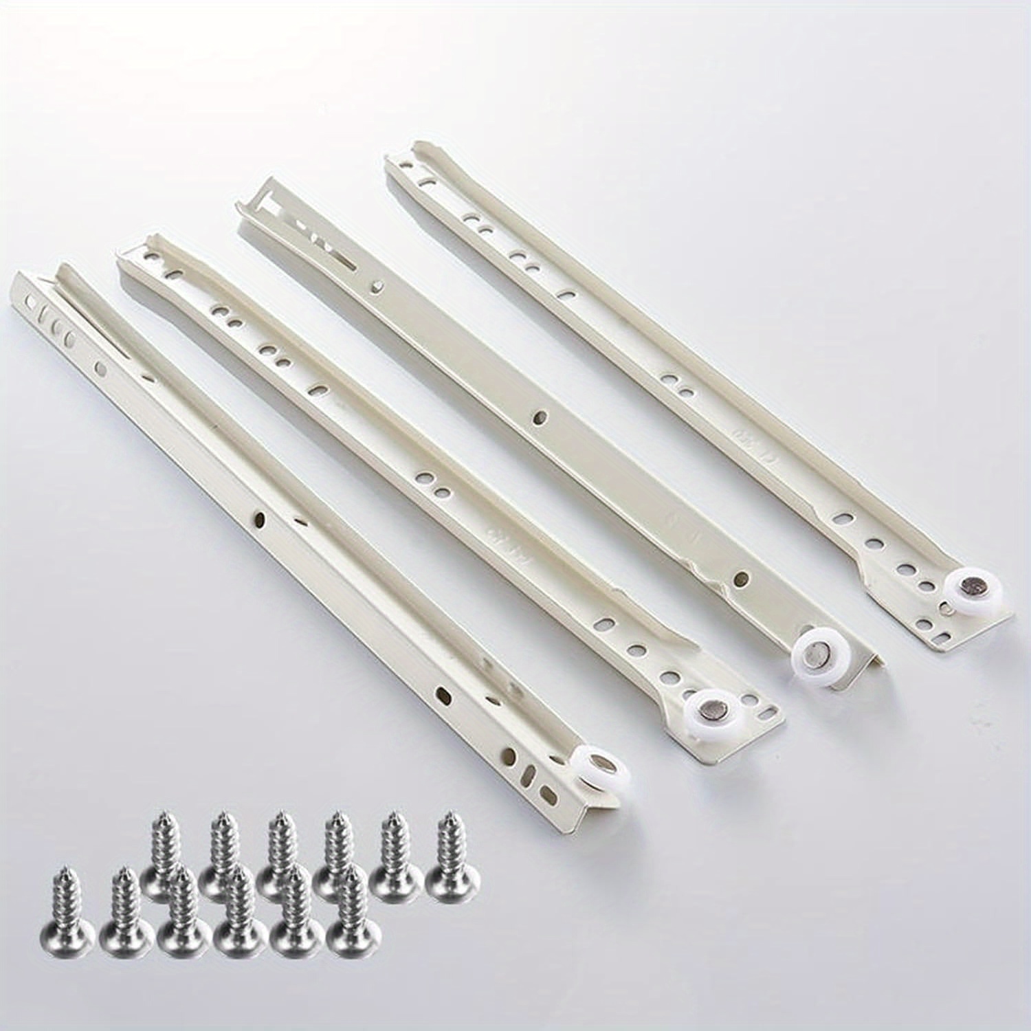 TEMU 4 pièces de glissières de tiroir à fermeture automatique montage inférieur, glissières de tiroir de placard, capacité de 50 lb, glissières de