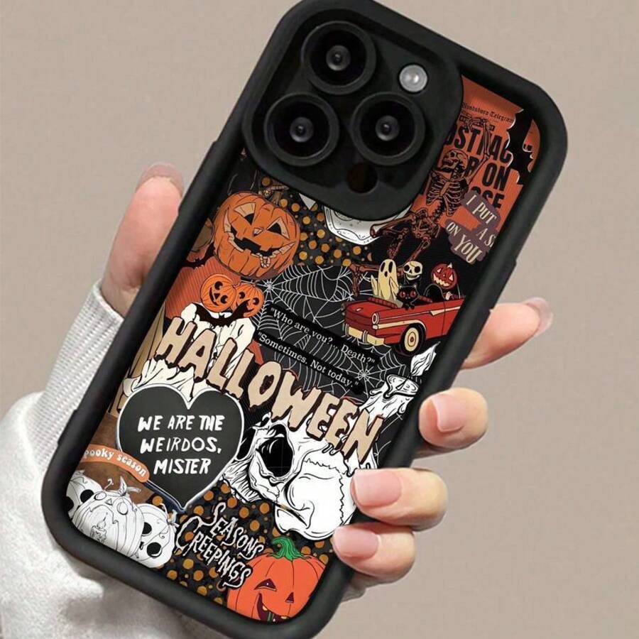 Fun Pumpkin Design Phone Case Made of TPU, Providing Shock Resistance And Protection for Iphone 11, 12, 13, 14, And 15 Models.